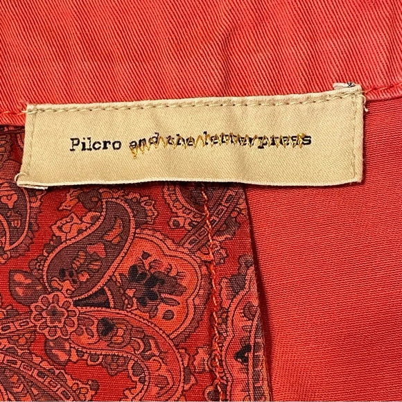 PILCRO AND THE LETTERPRESS by ANTHROPOLOGIE Chino Skirt‎ in Red Rouge - Picture 7 of 9